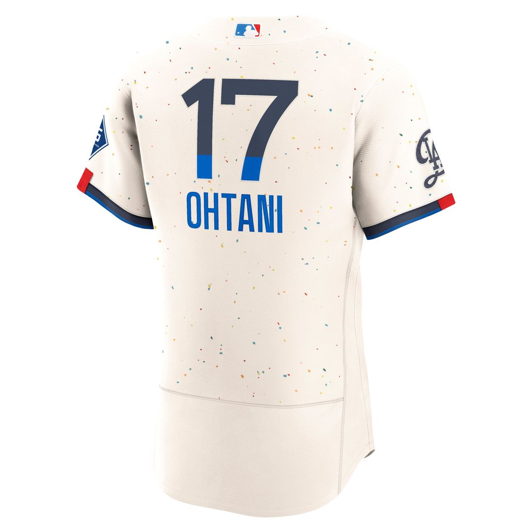 Los Angeles Dodgers Shohei Ohtani Nike City Connect Authentic Sponsor Patch Jersey - Cream