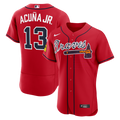 Atlanta Braves Ronald Acuña Jr. Nike Alternate Authentic Sponsor Patch Jersey - Red