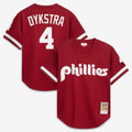 Philadelphia Phillies Lenny Dykstra Mitchell & Ness Authentic Batting Practice Jersey - Scarlet