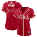Texas Rangers Brandon Nimmo Nike Women's 2026 City Connect Stadium Jersey - Red