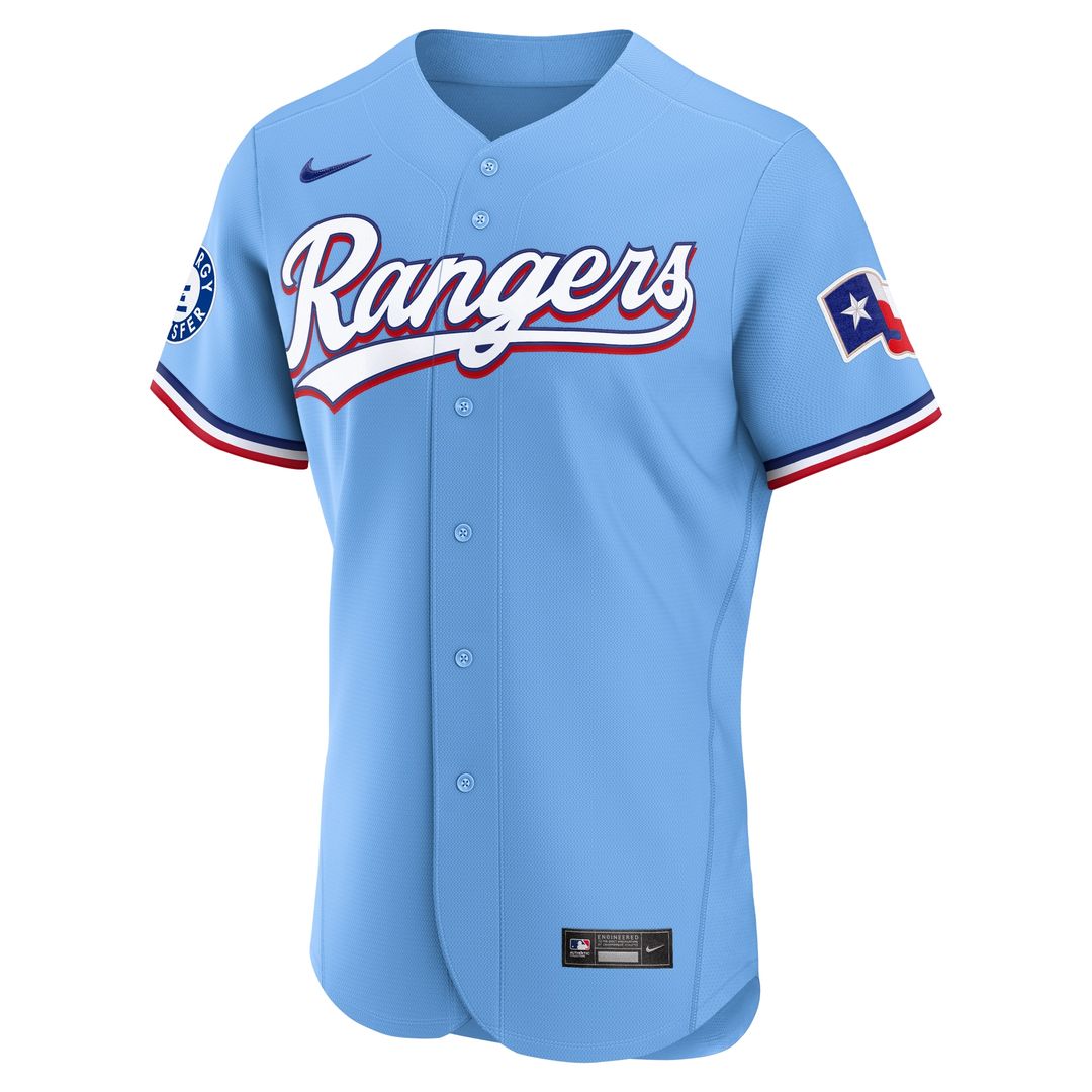 Texas Rangers Nike Home Sponsor Patch Authentic Jersey - White