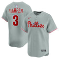 Philadelphia Phillies Bryce Harper Nike Road Limited Player Jersey - Gray