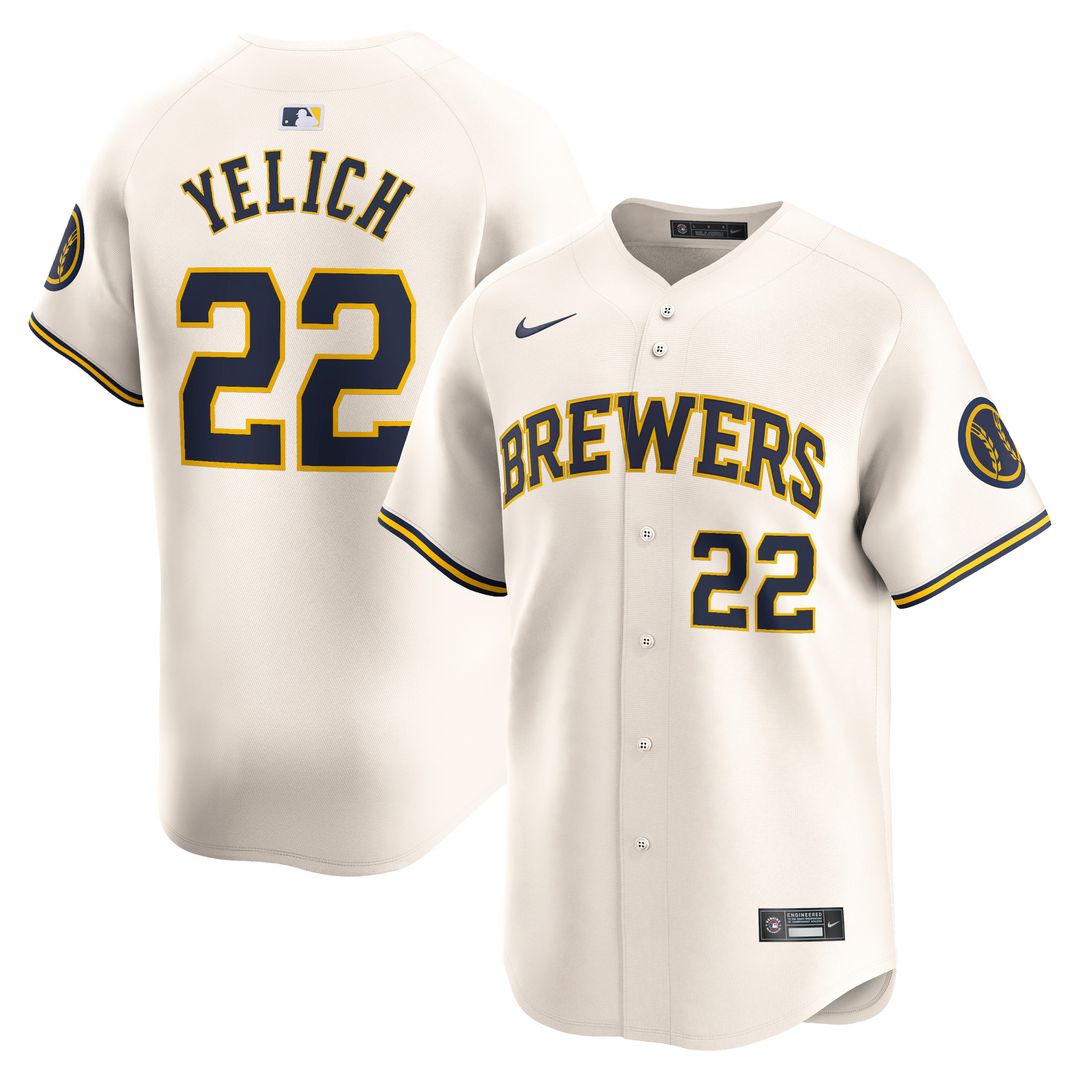 Milwaukee Brewers Christian Yelich Nike Home Limited Player Jersey - Cream