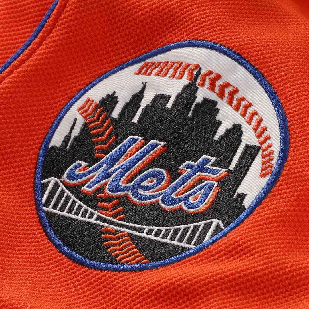New York Mets Mike Piazza Mitchell & Ness Cooperstown Mesh Batting Practice Button - Up Jersey - Orange