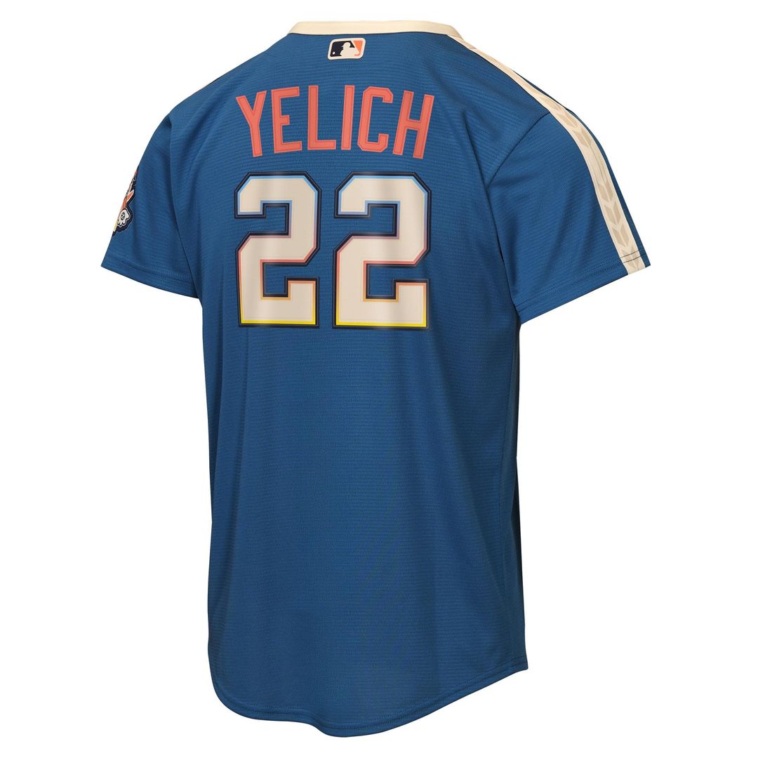 Milwaukee Brewers Christian Yelich Nike Youth 2026 City Connect Stadium Jersey - Mineral Blue