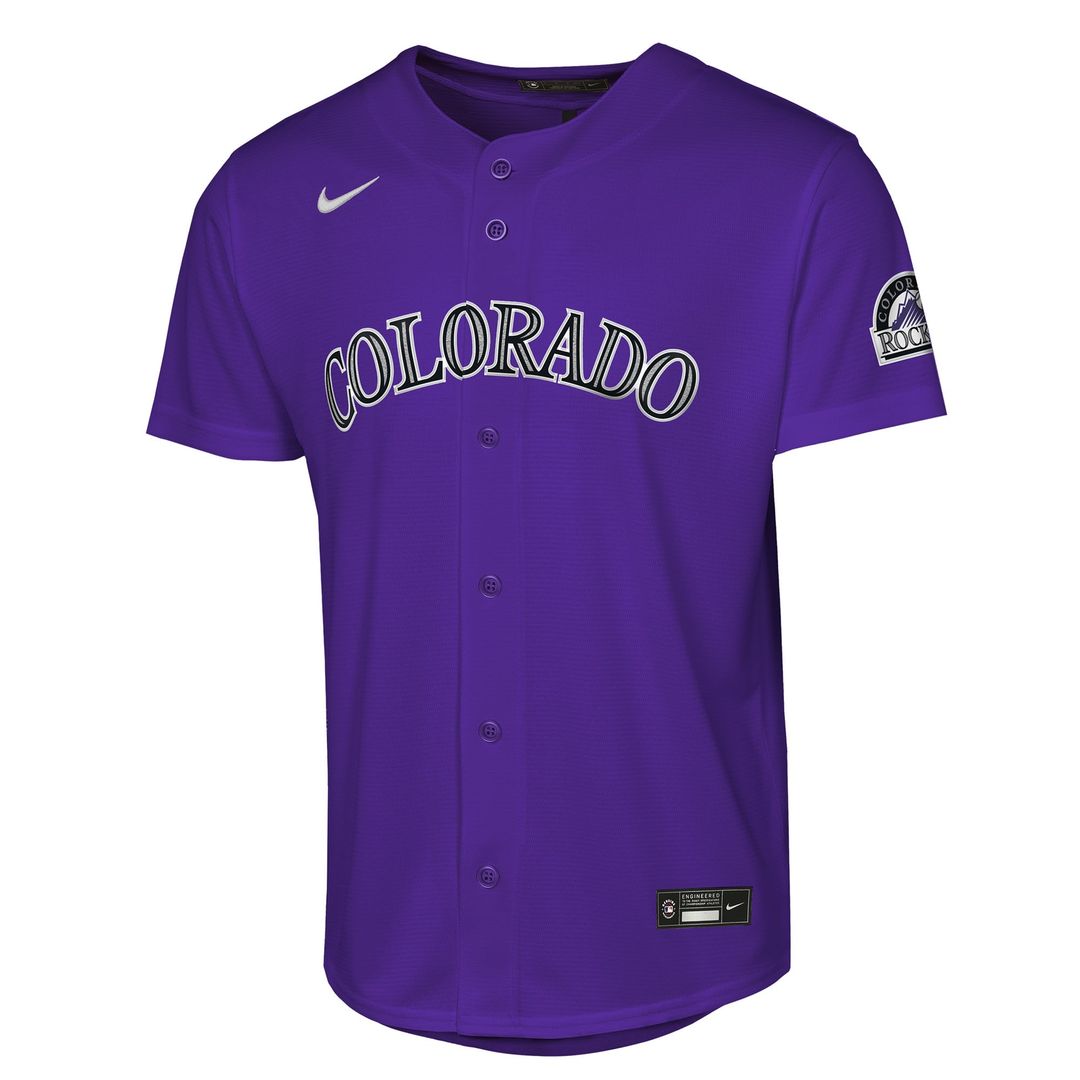 Colorado Rockies Nike Youth Alternate 2 Stadium Jersey - Purple