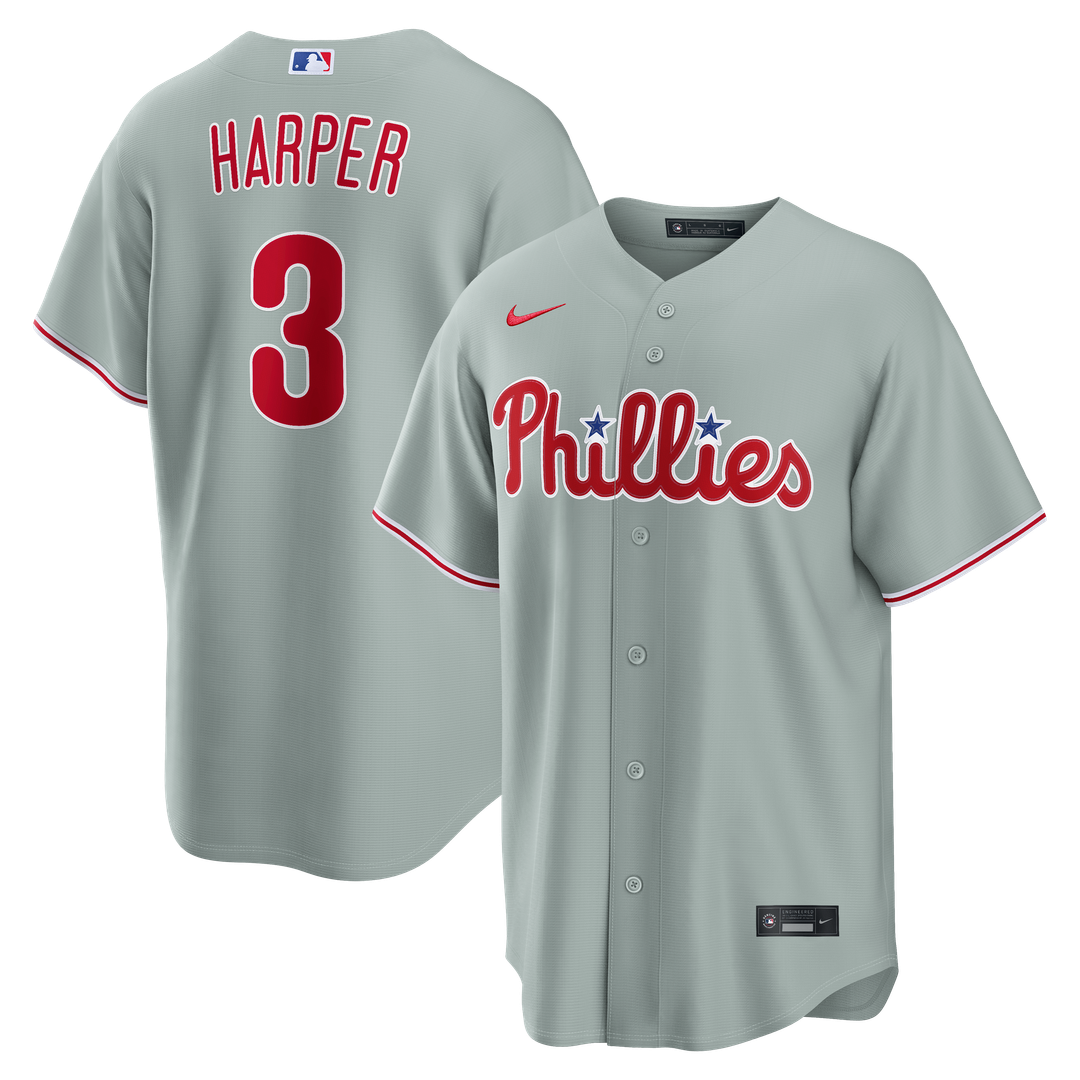 Philadelphia Phillies Bryce Harper Nike Road Replica Jersey - Gray