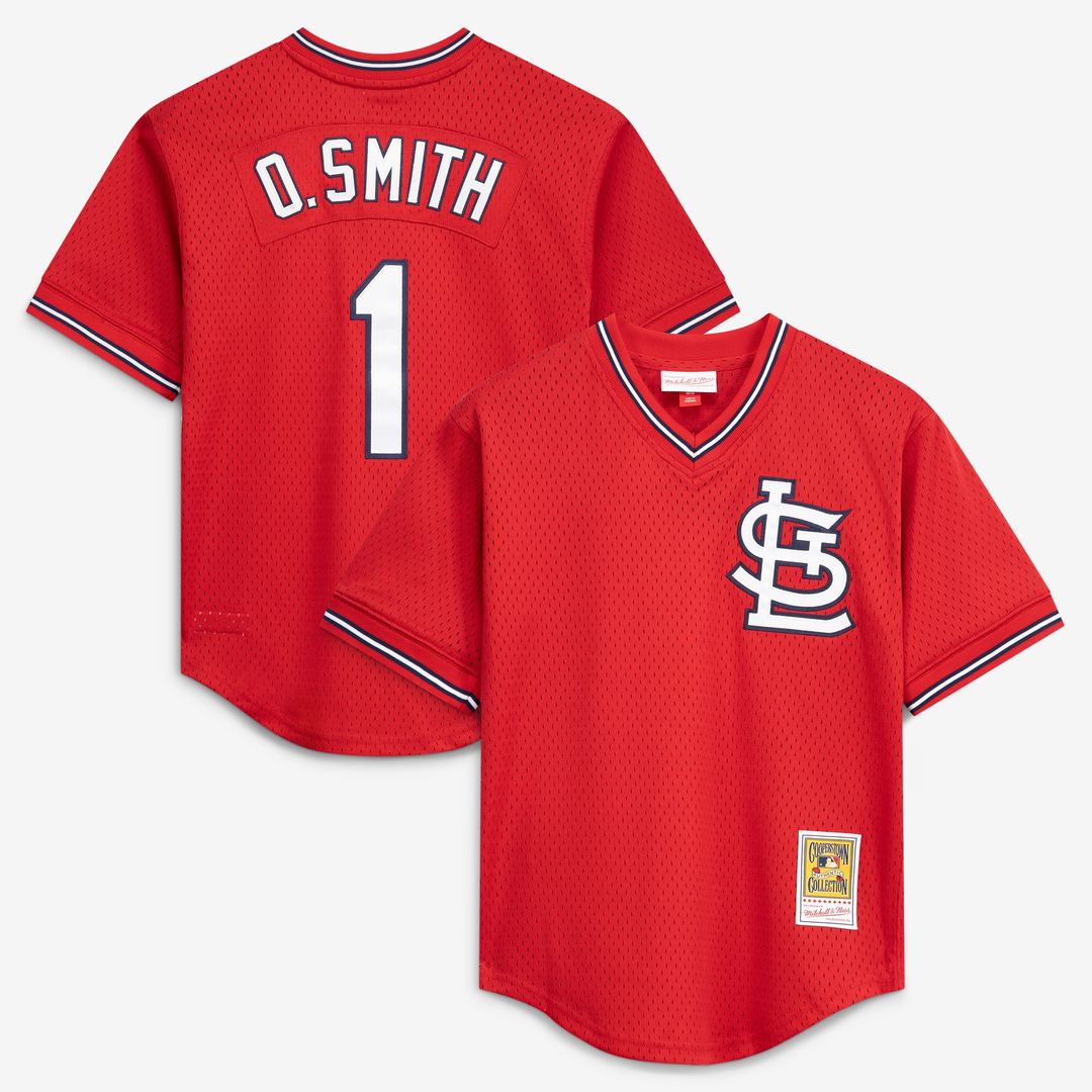 St. Louis Cardinals Ozzie Smith Mitchell & Ness Authentic Batting Practice Jersey - Navy