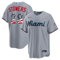 Miami Marlins Kyle Stowers Nike USA 250 Fourth of July Road Stadium Jersey - Gray
