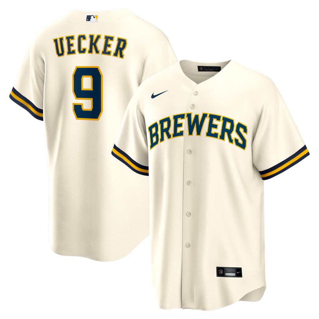 Milwaukee Brewers Bob Uecker Nike Home Retired Player Replica Jersey - Cream