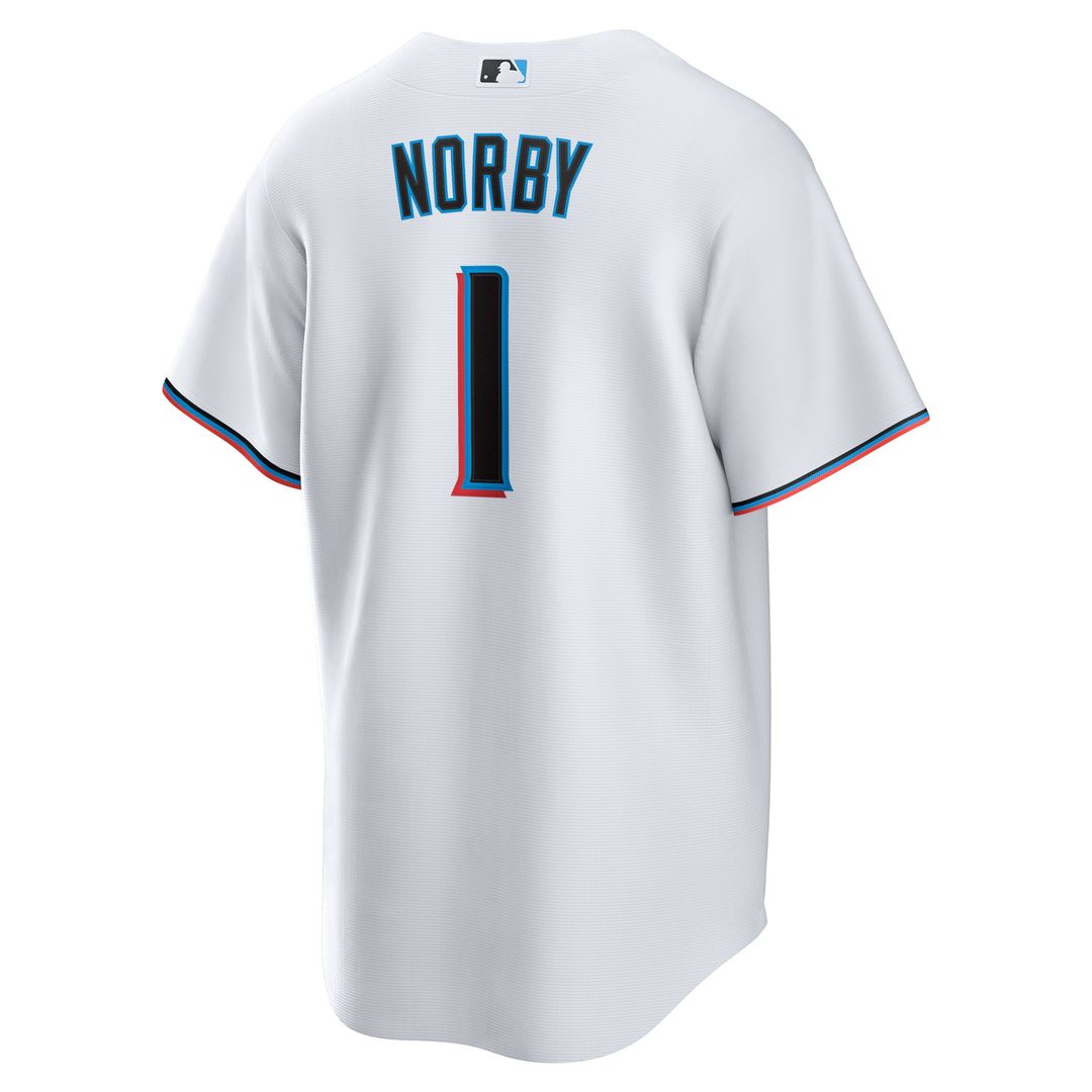 Miami Marlins Connor Norby Nike Home Replica Jersey - White