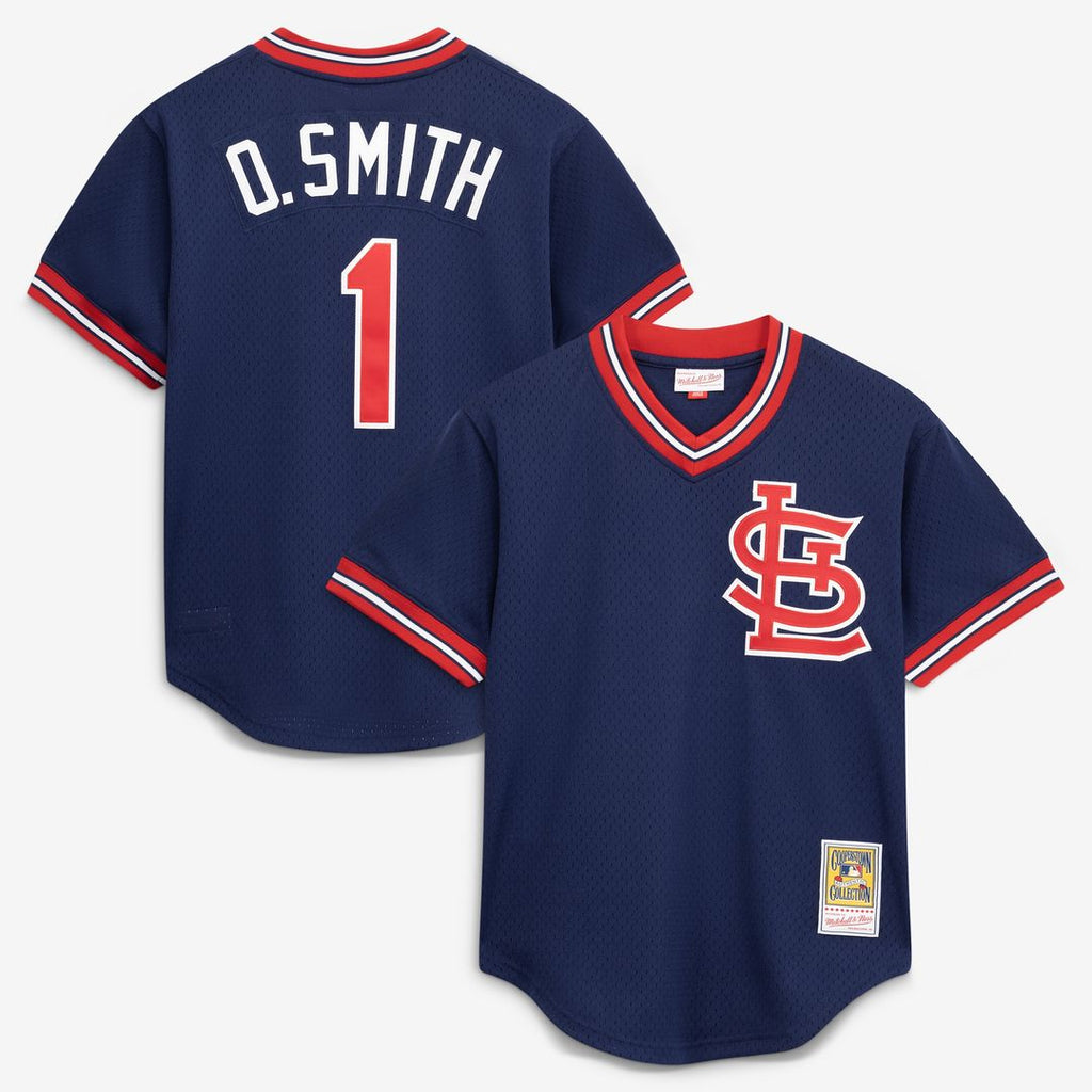 St. Louis Cardinals Ozzie Smith Mitchell & Ness Authentic Batting Practice Jersey - Navy