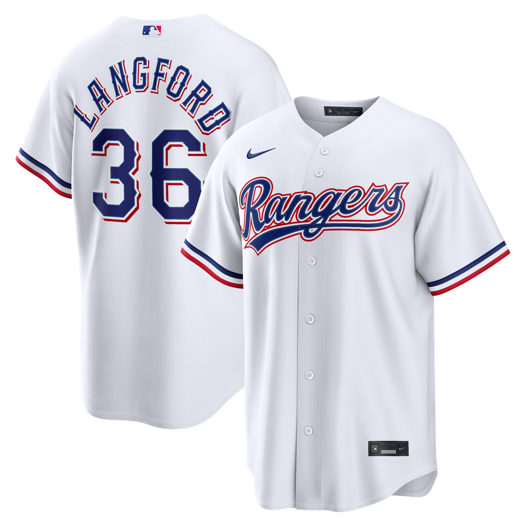 Texas Rangers Wyatt Langford Nike Home Replica Jersey - White