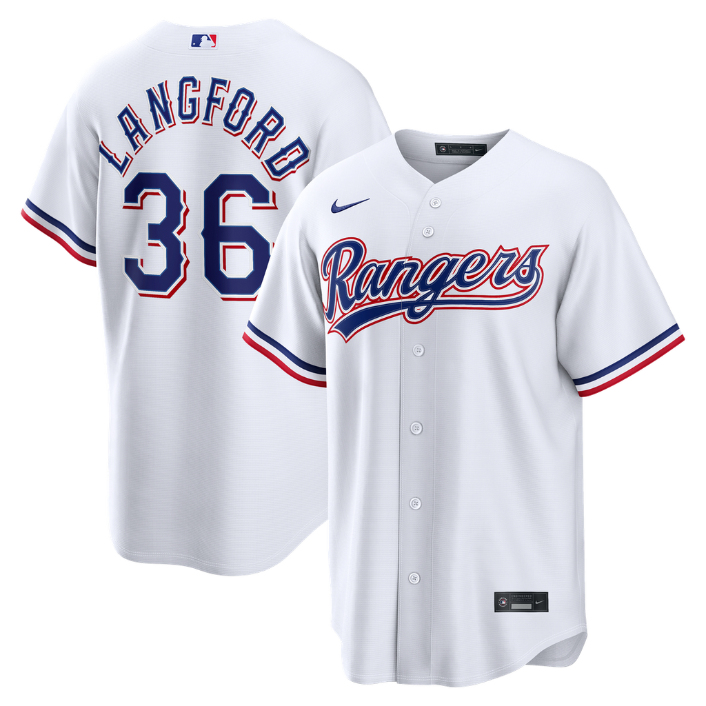 Texas Rangers Wyatt Langford Nike Home Replica Jersey - White