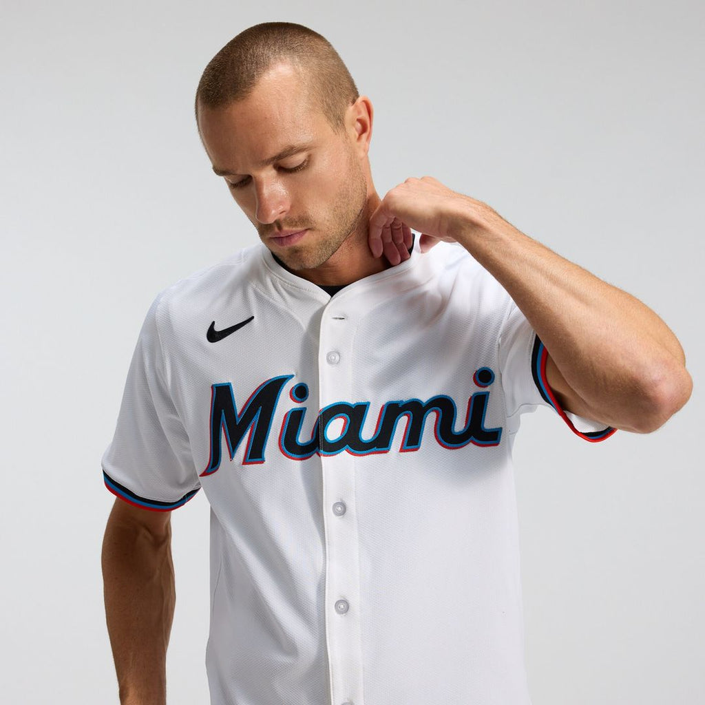 Miami Marlins Nike Home Elite Jersey - White