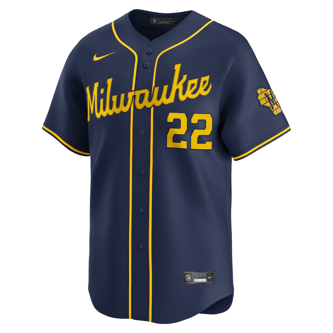 Milwaukee Brewers Christian Yelich Nike Alternate Limited Player Jersey – Navy