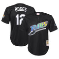 Tampa Bay Rays Wade Boggs Mitchell & Ness Youth Cooperstown Mesh Batting Practice Jersey - Black