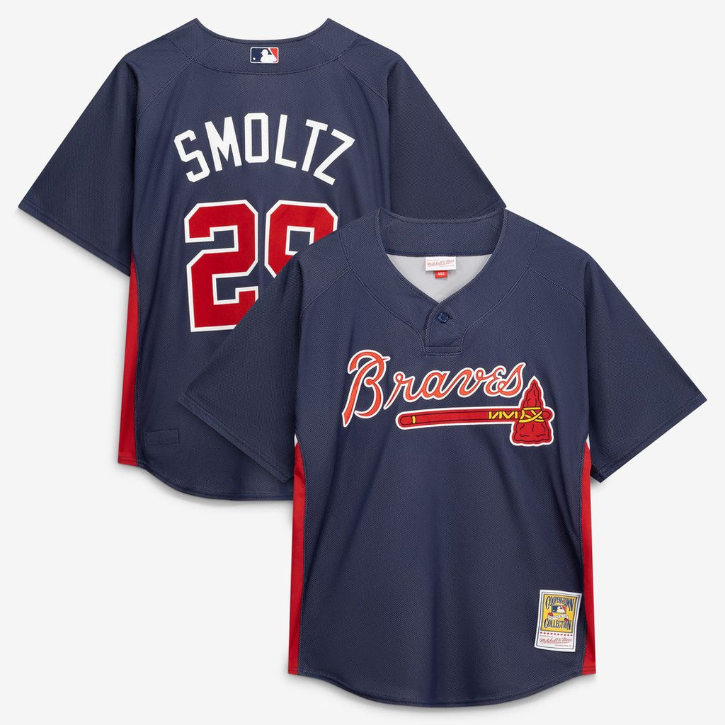 Atlanta Braves John Smoltz Mitchell & Ness Authentic Batting Practice Jersey - Navy