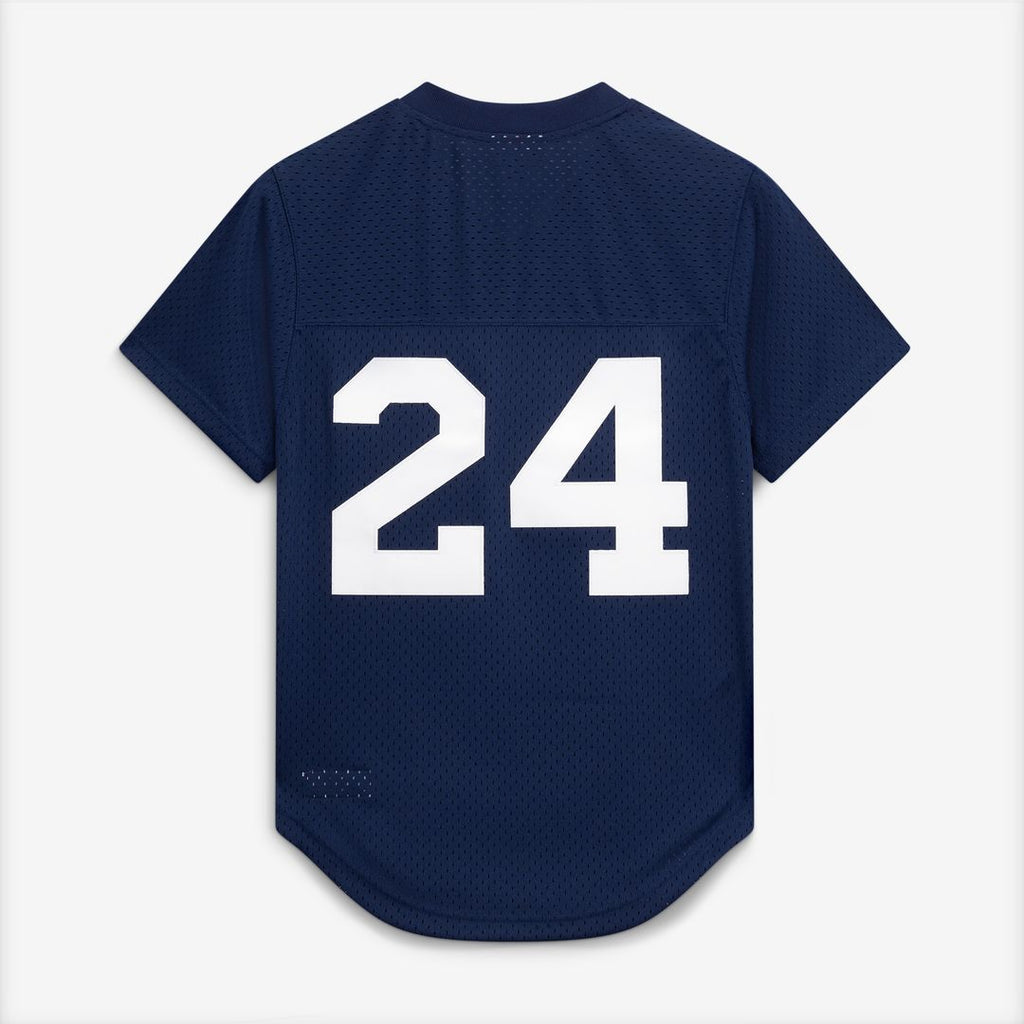 New York Yankees Rickey Henderson Mitchell & Ness Cooperstown Mesh Batting Practice Button - Up Jersey - Navy