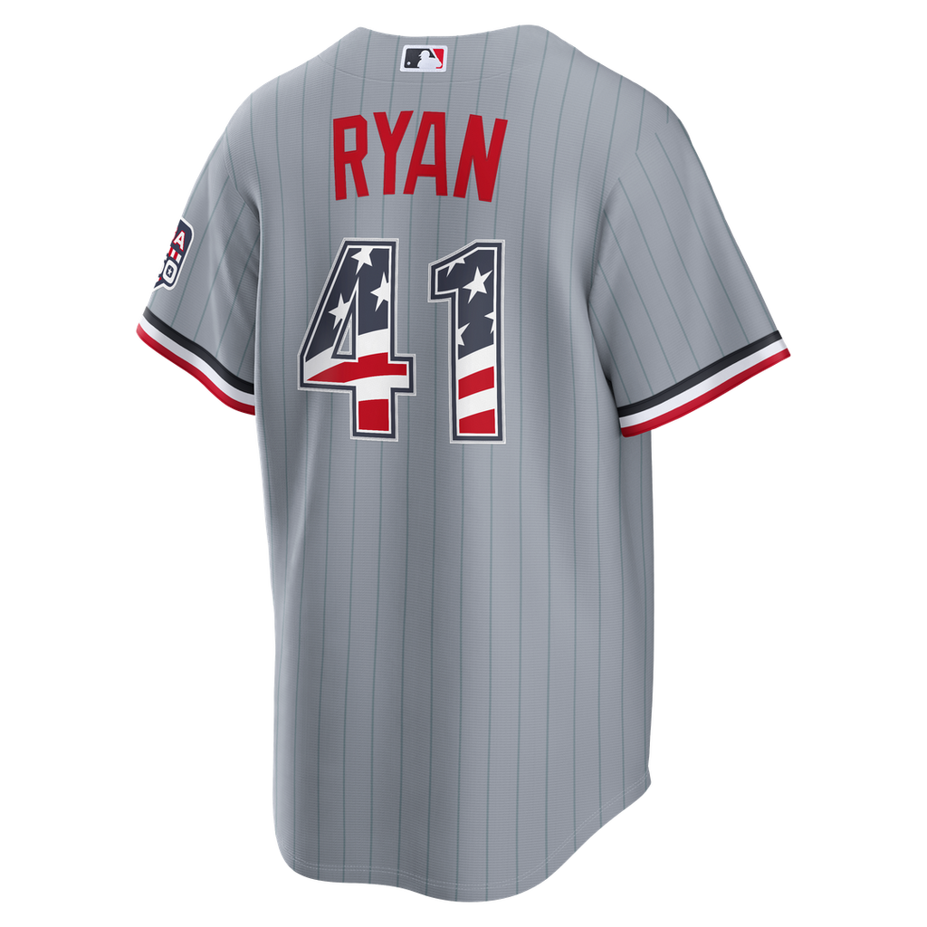 Minnesota Twins Joe Ryan Nike USA 250 Fourth of July Road Stadium Jersey - Gray