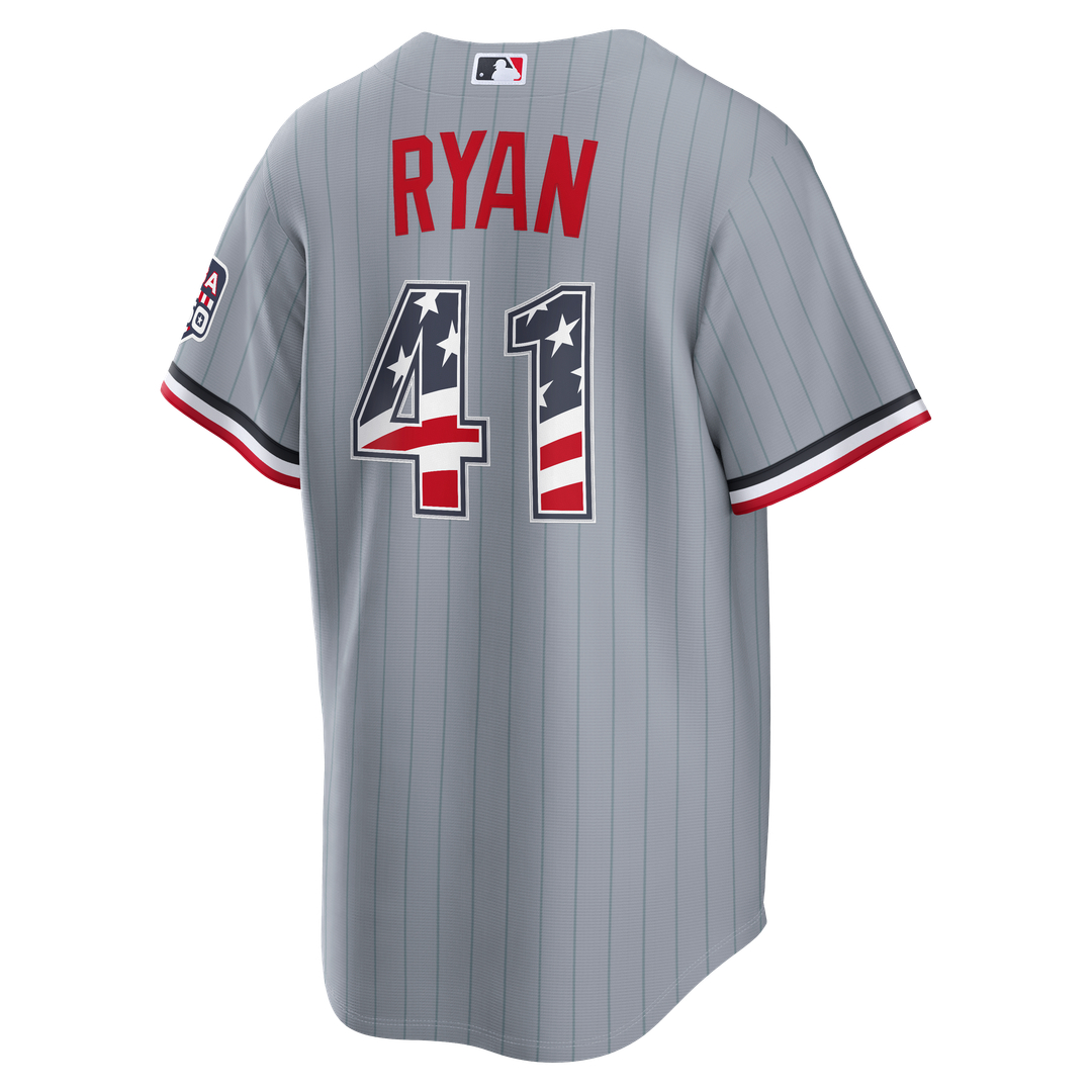 Minnesota Twins Joe Ryan Nike USA 250 Fourth of July Road Stadium Jersey - Gray