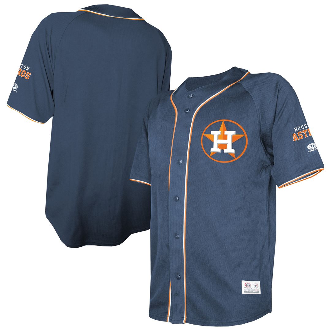 Houston Astros Stitches Team Color Full - Button Fashion Jersey - Navy