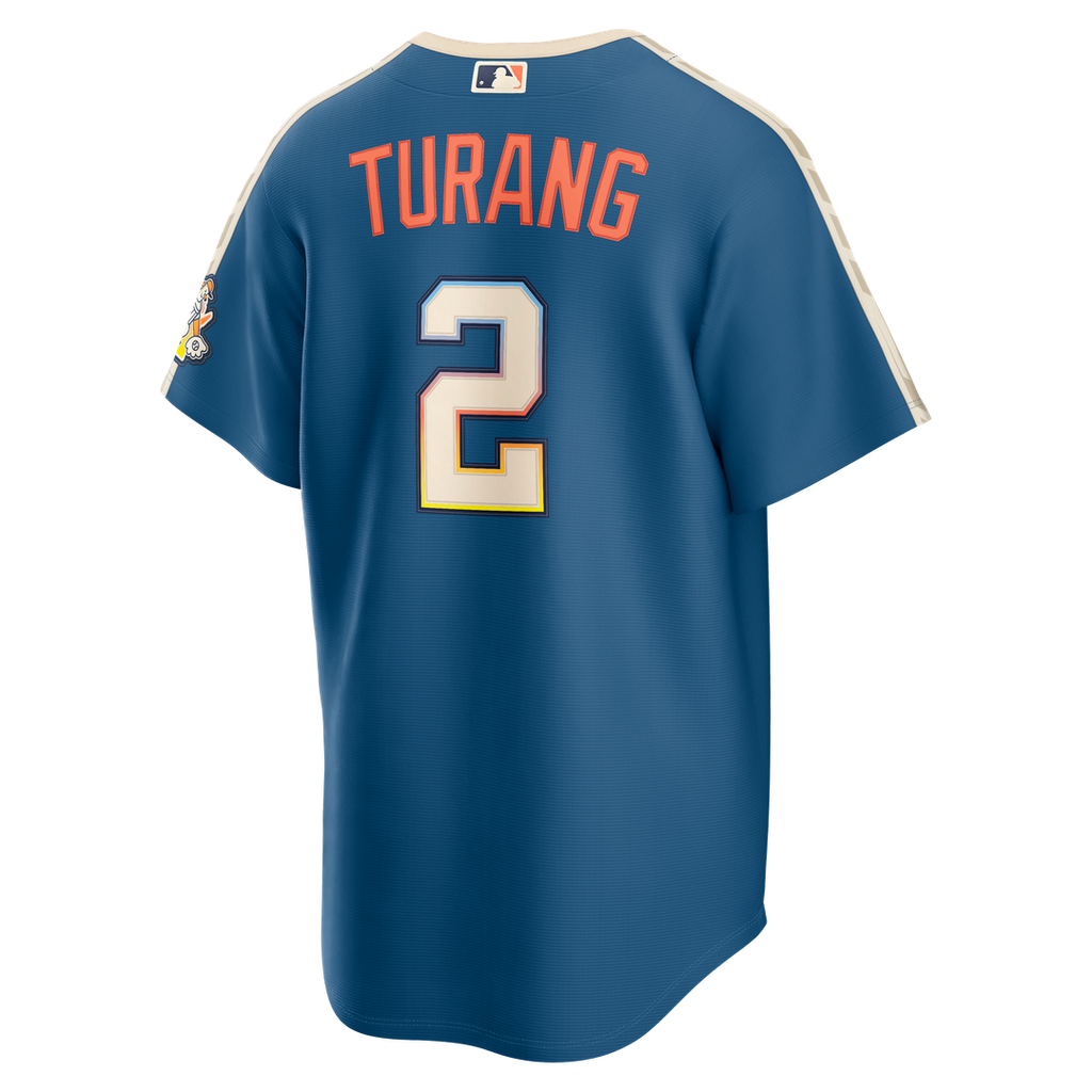 Milwaukee Brewers Brice Turang Nike 2026 City Connect Stadium Jersey - Mineral Blue