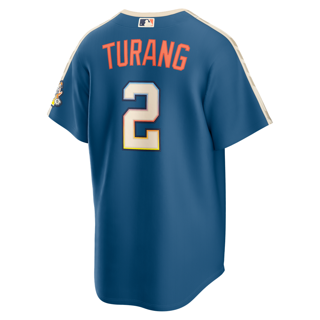 Milwaukee Brewers Brice Turang Nike 2026 City Connect Stadium Jersey - Mineral Blue