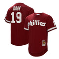 Philadelphia Phillies John Kruk Mitchell & Ness Big & Tall Cooperstown Mesh Batting Practice Jersey - Burgundy