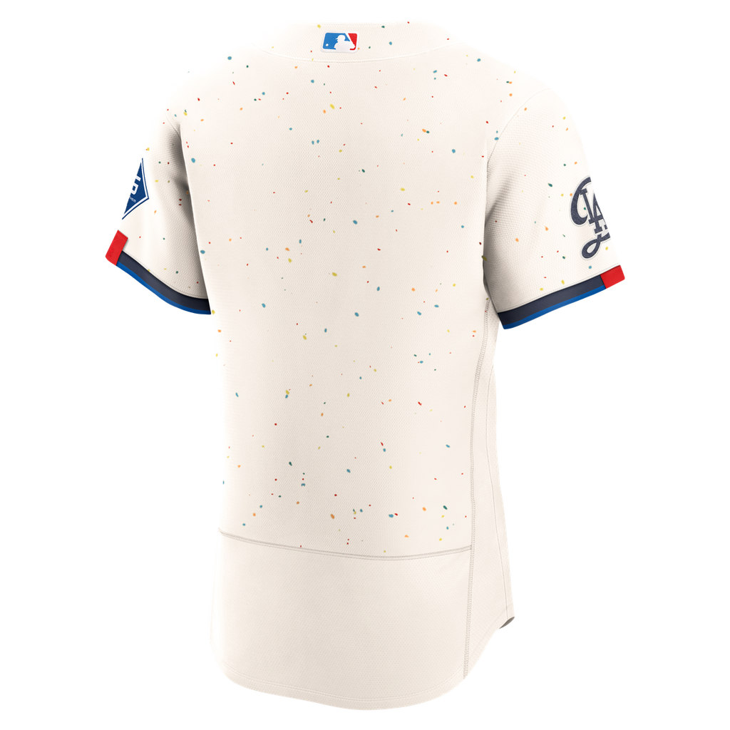 Los Angeles Dodgers Nike City Connect Authentic Sponsor Patch Jersey - Cream