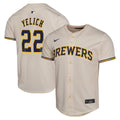 Milwaukee Brewers Christian Yelich Nike Youth Home Game Player Jersey - Cream