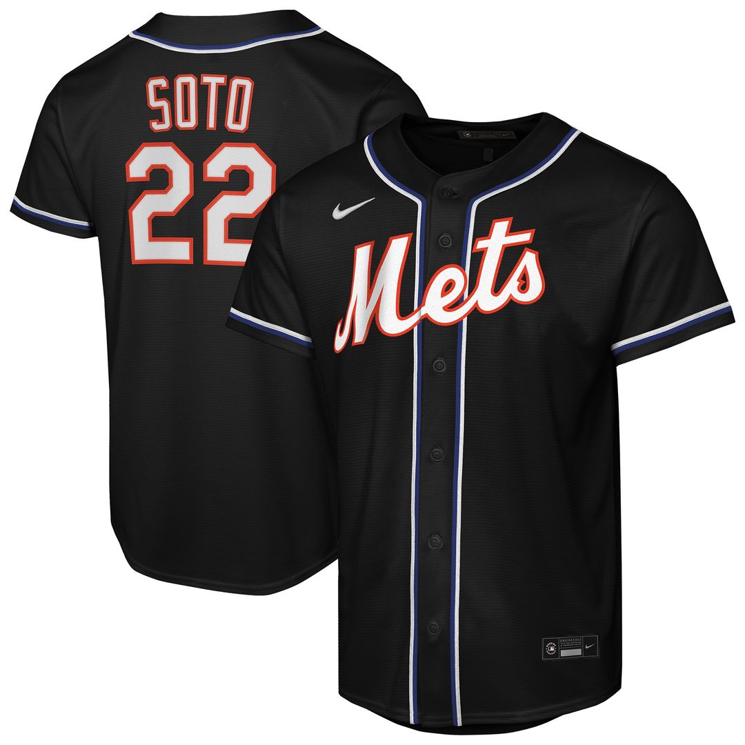 New York Mets Juan Soto Nike Youth Fashion Replica Player Jersey - Black