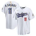 Los Angeles Dodgers Roki Sasaki Nike 2026 Gold Collection Stadium Jersey - White