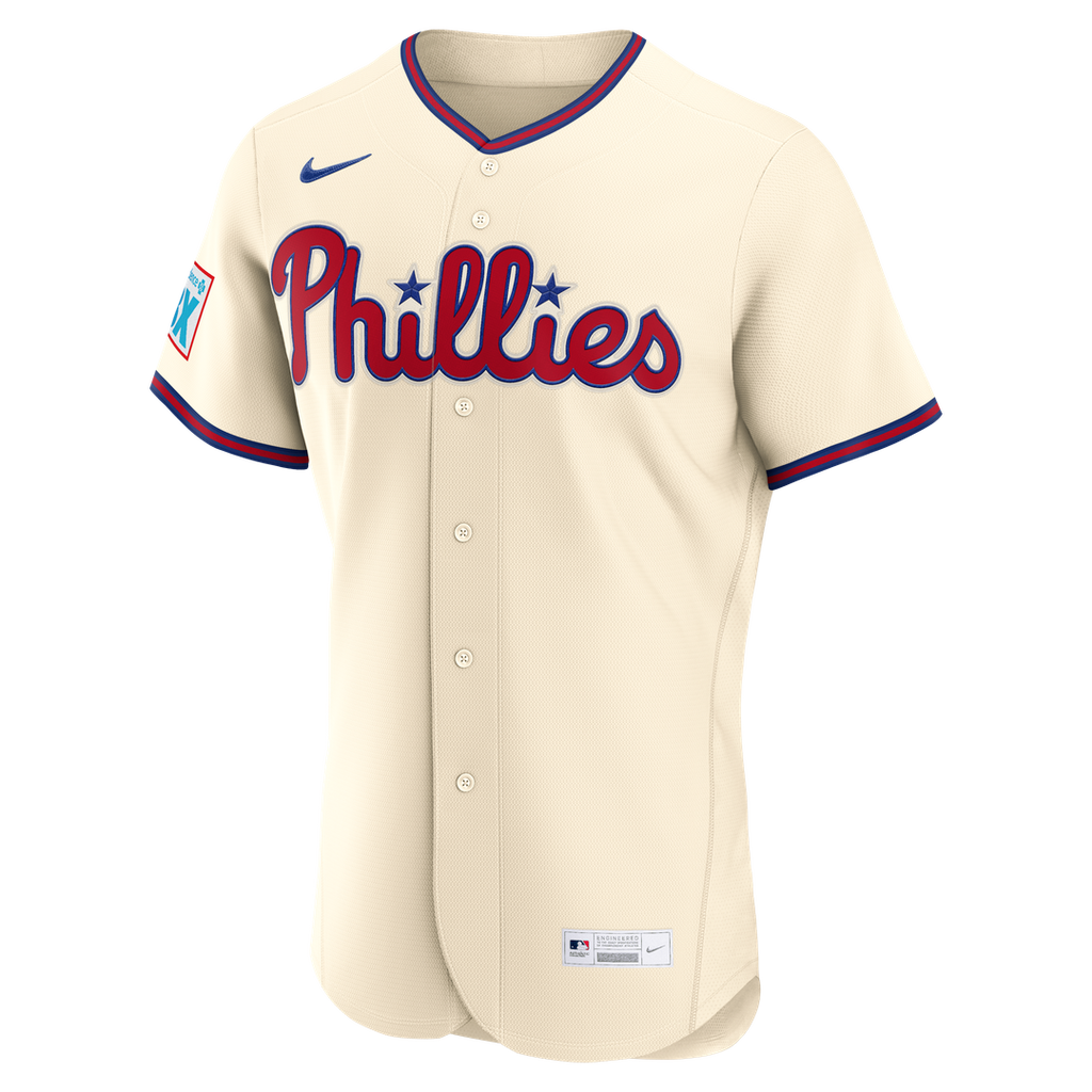 Philadelphia Phillies Bryce Harper Nike Alternate Authentic Sponsor Patch Jersey - Cream