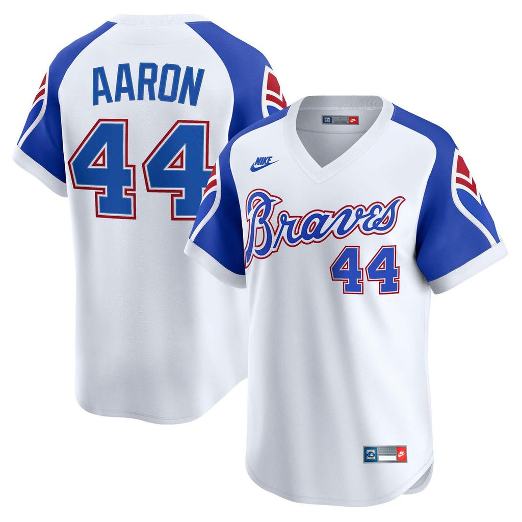 Atlanta Braves Hank Aaron Nike Throwback Cooperstown Limited Jersey - White