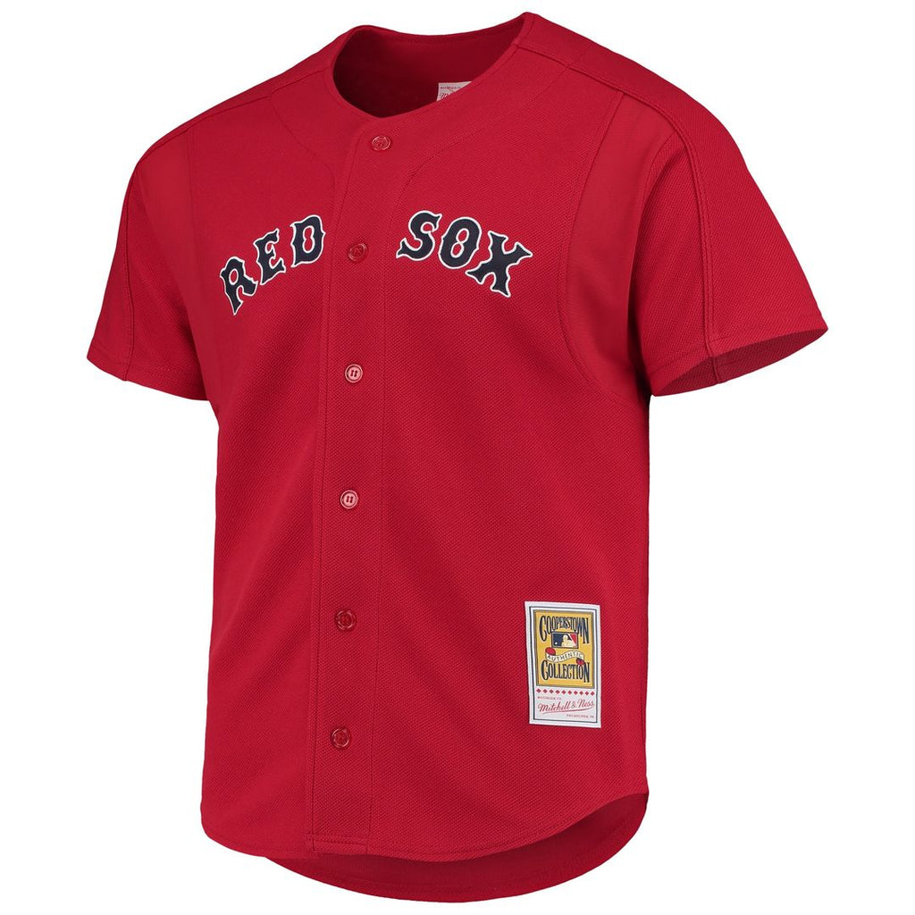 Boston Red Sox David Ortiz Mitchell & Ness Cooperstown Mesh Batting Practice Button - Up Jersey - Red