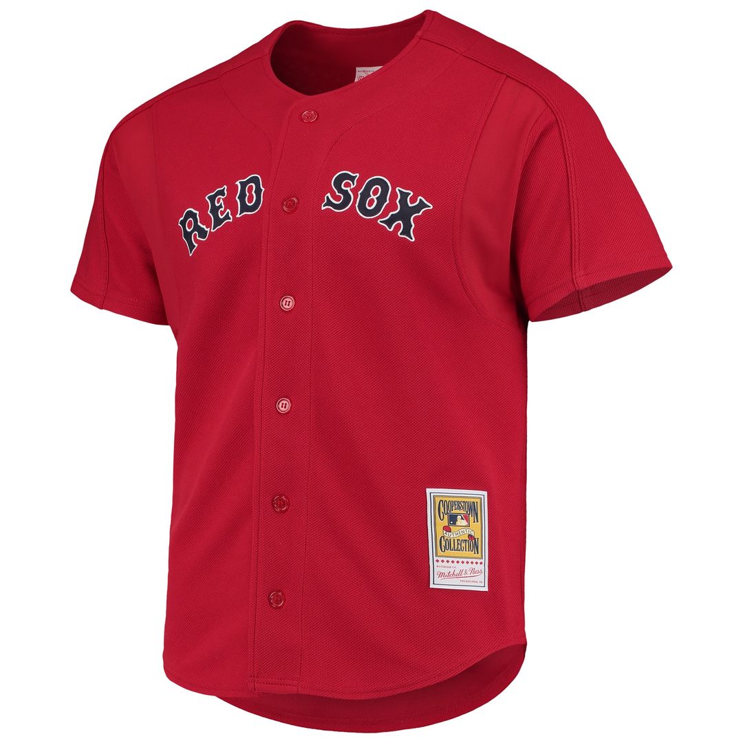 Boston Red Sox David Ortiz Mitchell & Ness Cooperstown Mesh Batting Practice Button - Up Jersey - Red