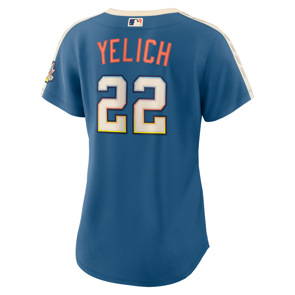 Milwaukee Brewers Christian Yelich Nike Women's 2026 City Connect Stadium Jersey - Mineral Blue