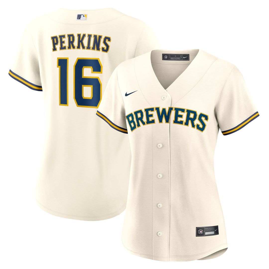 Milwaukee Brewers Blake Perkins Nike Women's Home Replica Jersey - Cream