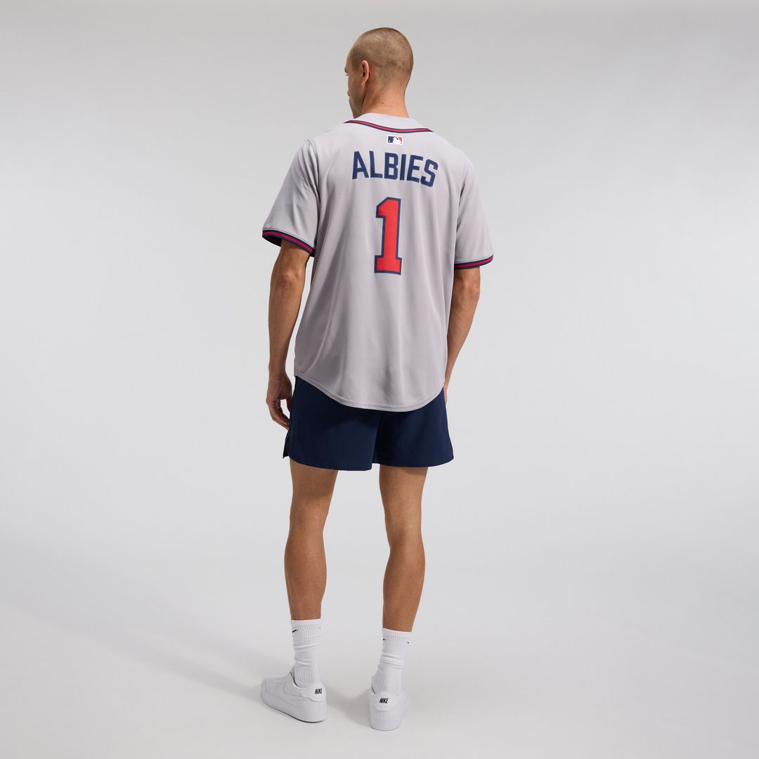 Atlanta Braves Ozzie Albies Nike Road Limited Player Jersey - Gray