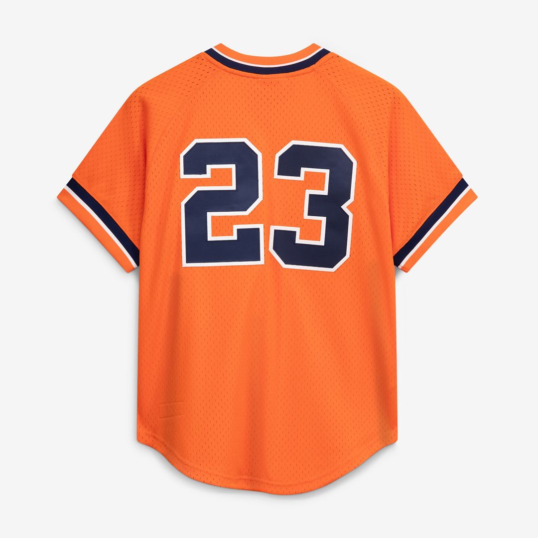 Detroit Tigers Kirk Gibson Mitchell & Ness Cooperstown Mesh Batting Practice Button - Up Jersey - Orange