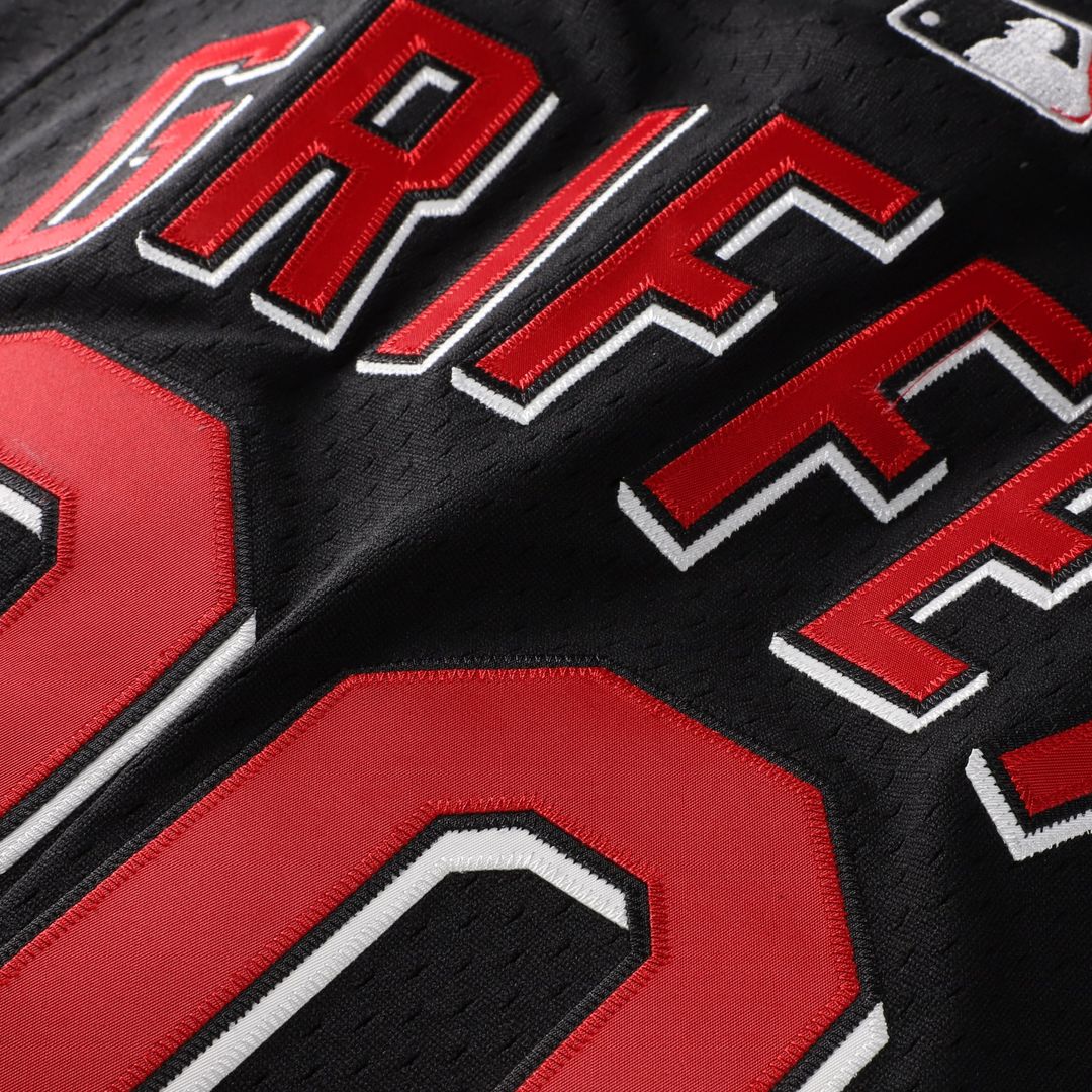 Cincinnati Reds Ken Griffey Jr. Mitchell & Ness Cooperstown Mesh Batting Practice Button - Up Jersey - Black