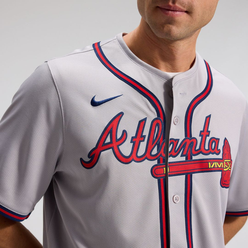 Atlanta Braves Ozzie Albies Nike Road Limited Player Jersey - Gray