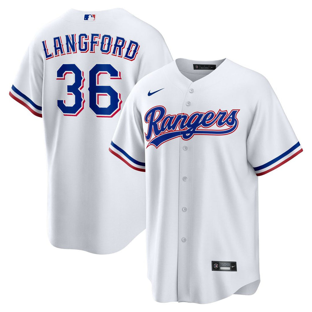 Texas Rangers Wyatt Langford Nike Youth Home Replica Jersey - White