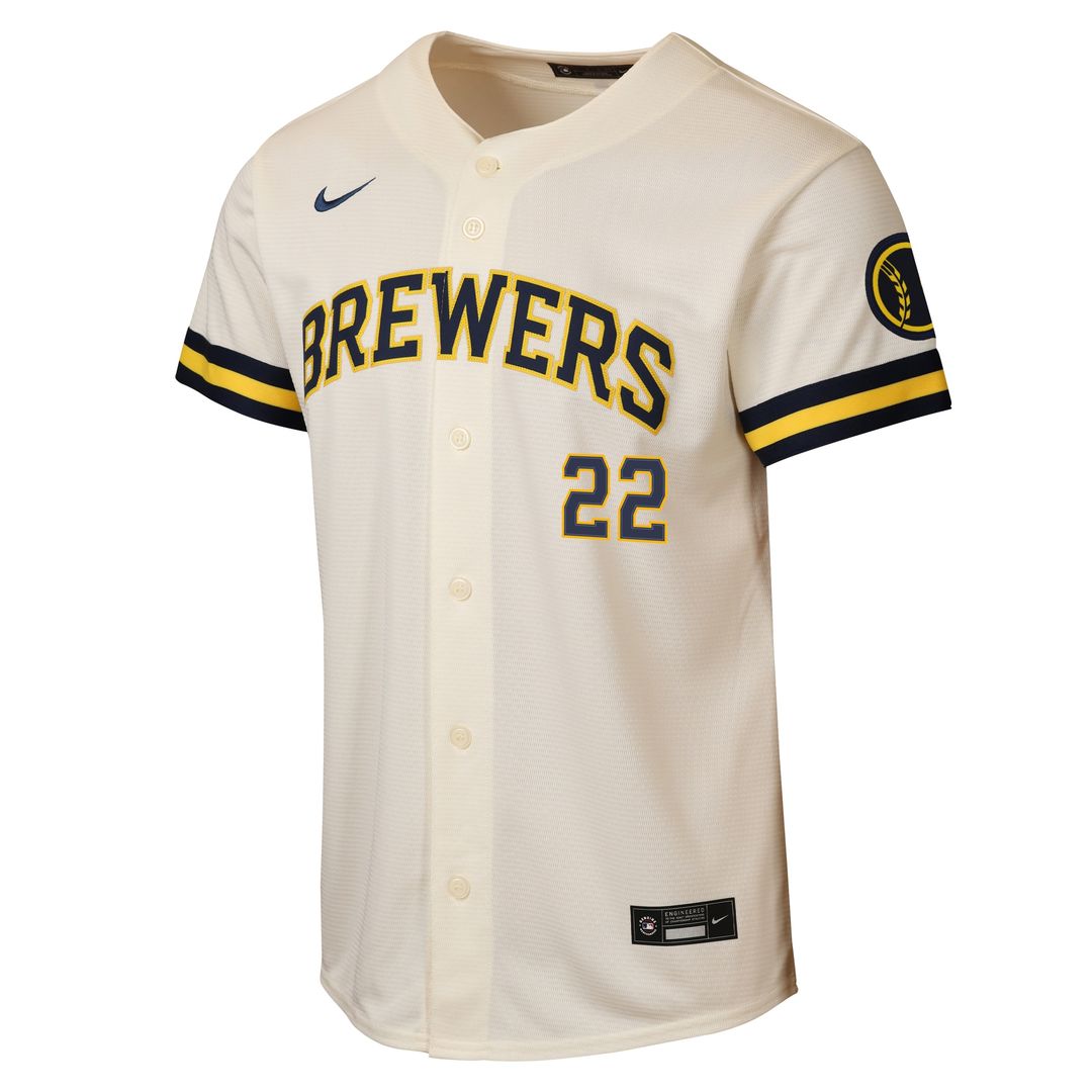 Milwaukee Brewers Christian Yelich Nike Youth Home Stadium Jersey - Cream
