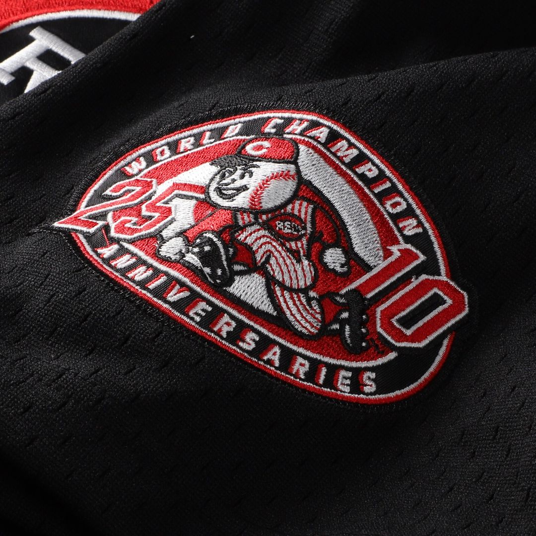 Cincinnati Reds Ken Griffey Jr. Mitchell & Ness Cooperstown Mesh Batting Practice Button - Up Jersey - Black