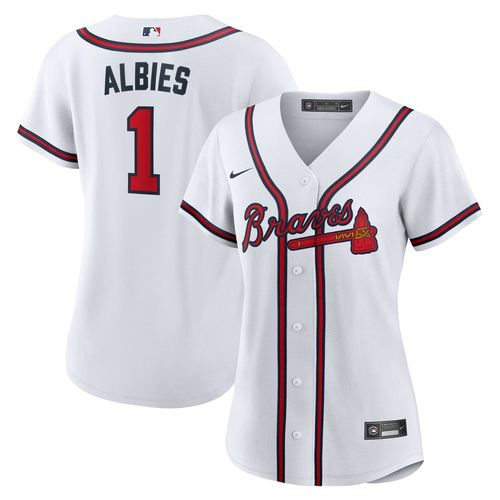 Atlanta Braves Ozzie Albies Nike Women's Home Replica Jersey - White