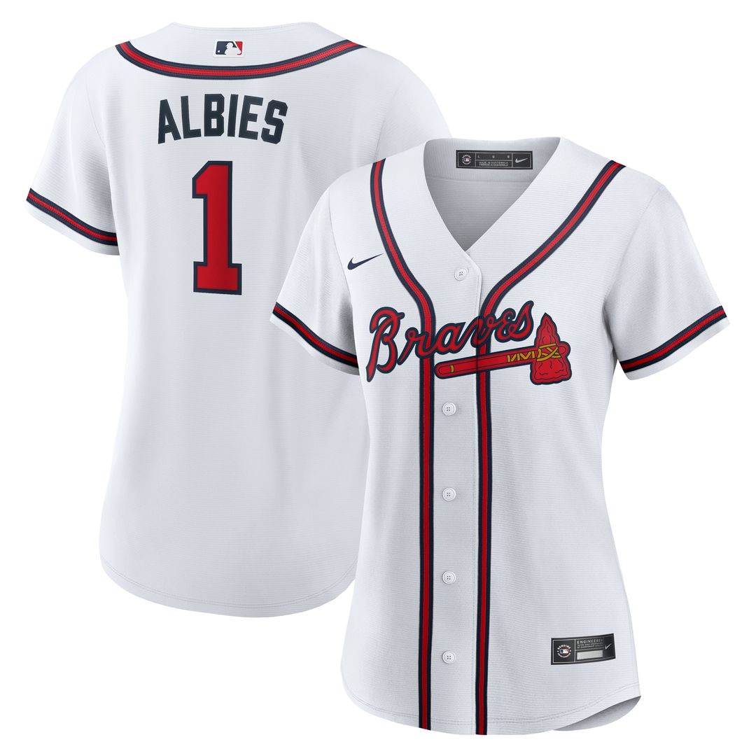Atlanta Braves Ozzie Albies Nike Women's Home Replica Jersey - White