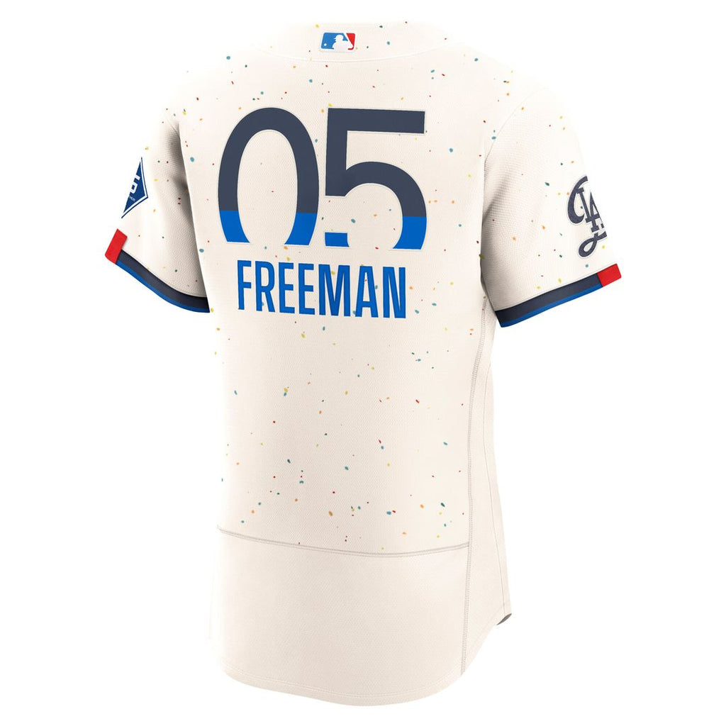 Los Angeles Dodgers Freddie Freeman Nike City Connect Authentic Sponsor Patch Jersey - Cream