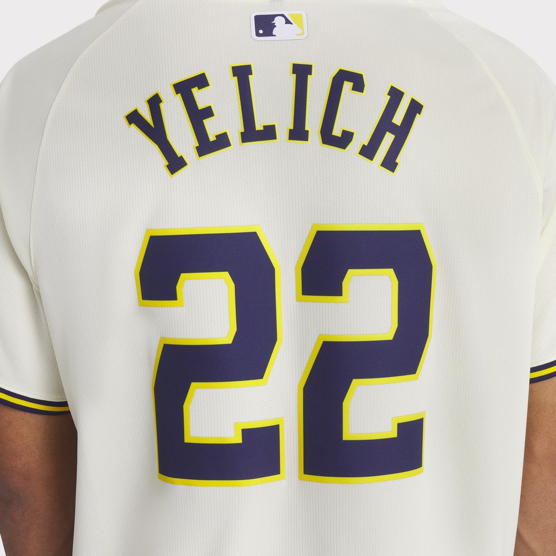 Milwaukee Brewers Christian Yelich Nike Home Limited Player Jersey - Cream